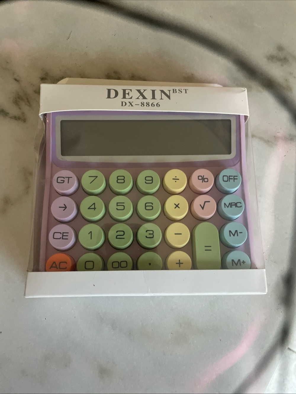 Dexin Pastel Multicolor Round-Key Desktop Calculator